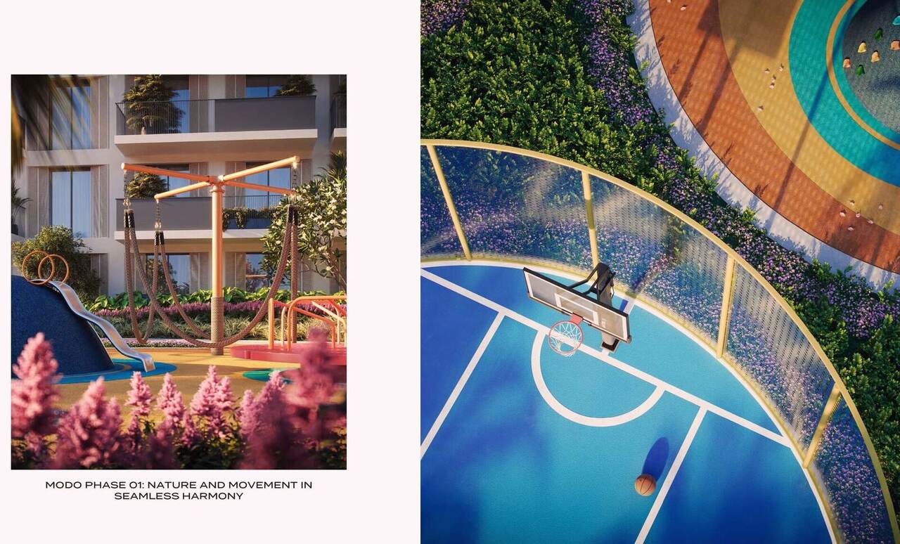 Render of the kids' pool and play amenity